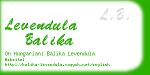 levendula balika business card